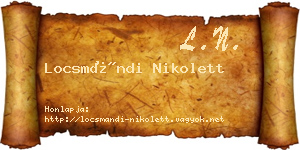 Locsmándi Nikolett névjegykártya