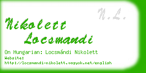nikolett locsmandi business card