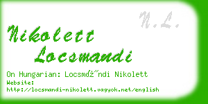 nikolett locsmandi business card